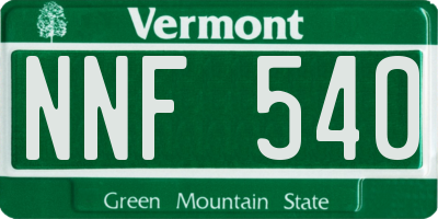 VT license plate NNF540