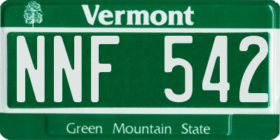 VT license plate NNF542