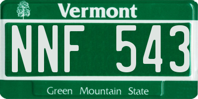 VT license plate NNF543