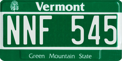 VT license plate NNF545