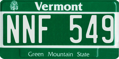 VT license plate NNF549