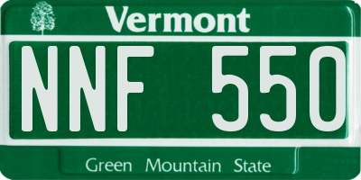 VT license plate NNF550