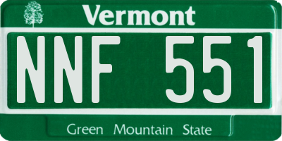 VT license plate NNF551