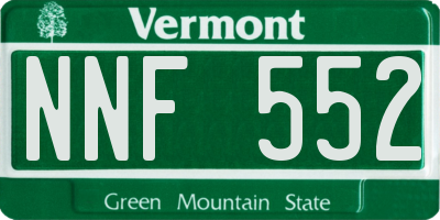 VT license plate NNF552