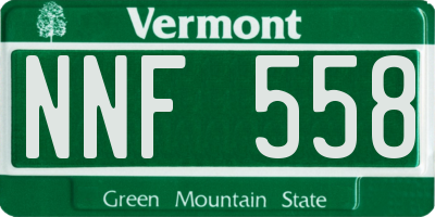 VT license plate NNF558