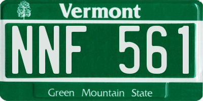 VT license plate NNF561