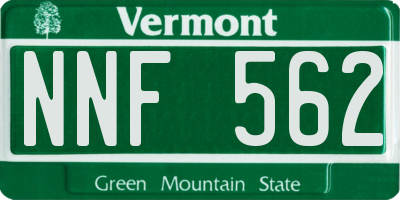 VT license plate NNF562