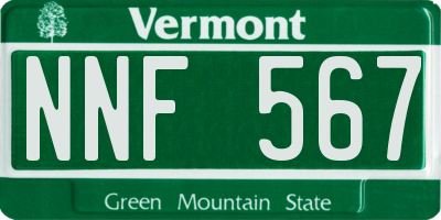 VT license plate NNF567