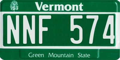 VT license plate NNF574
