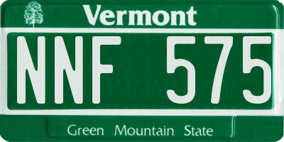 VT license plate NNF575