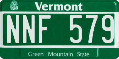 VT license plate NNF579