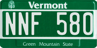 VT license plate NNF580