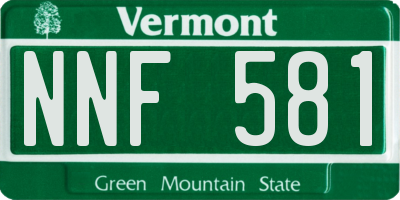 VT license plate NNF581