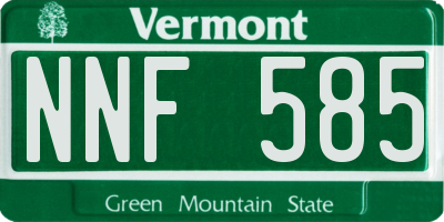 VT license plate NNF585