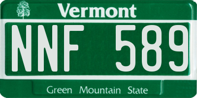 VT license plate NNF589