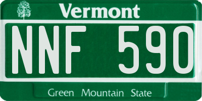 VT license plate NNF590