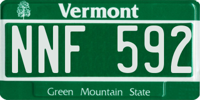 VT license plate NNF592