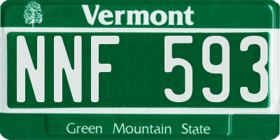 VT license plate NNF593