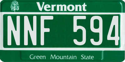 VT license plate NNF594