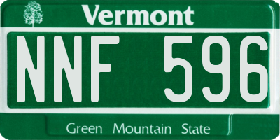 VT license plate NNF596