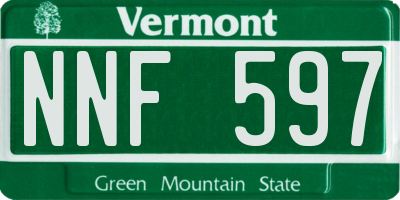 VT license plate NNF597