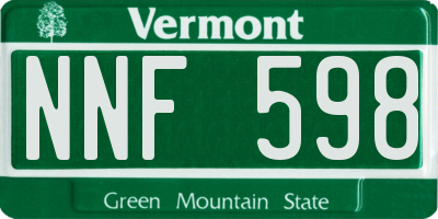 VT license plate NNF598