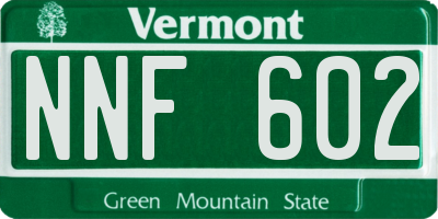 VT license plate NNF602