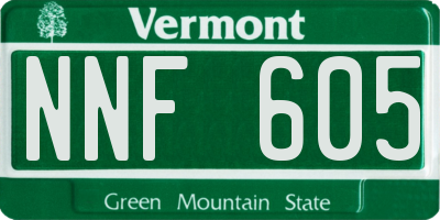 VT license plate NNF605