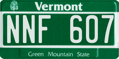 VT license plate NNF607