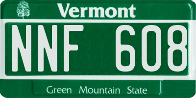 VT license plate NNF608