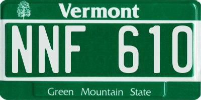 VT license plate NNF610