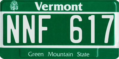 VT license plate NNF617