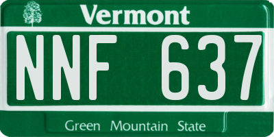 VT license plate NNF637