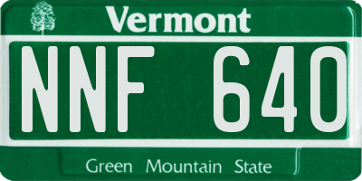 VT license plate NNF640
