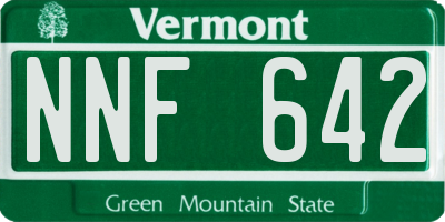 VT license plate NNF642