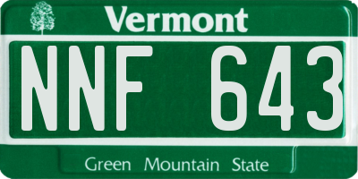 VT license plate NNF643