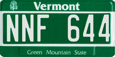 VT license plate NNF644
