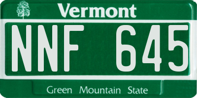VT license plate NNF645