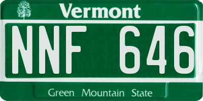 VT license plate NNF646