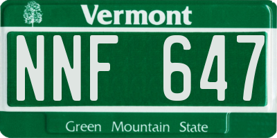 VT license plate NNF647