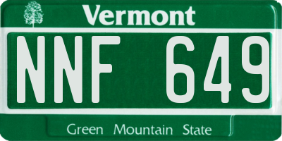 VT license plate NNF649