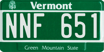 VT license plate NNF651