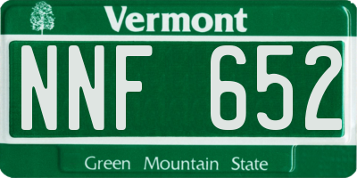 VT license plate NNF652