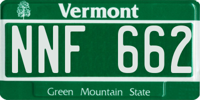 VT license plate NNF662