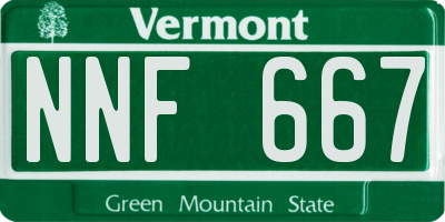 VT license plate NNF667
