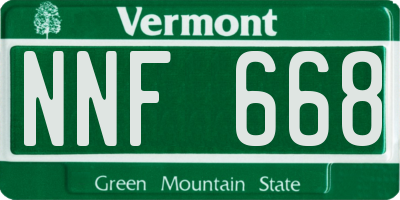 VT license plate NNF668