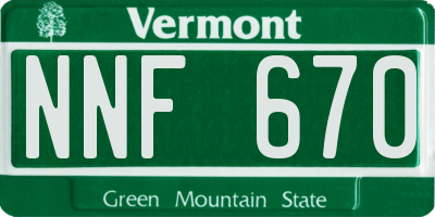 VT license plate NNF670