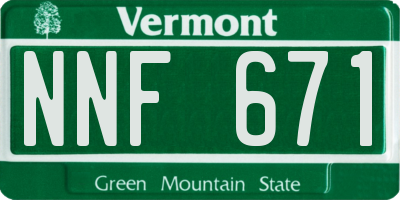VT license plate NNF671