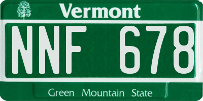 VT license plate NNF678