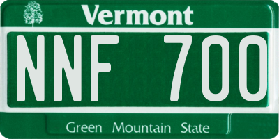 VT license plate NNF700